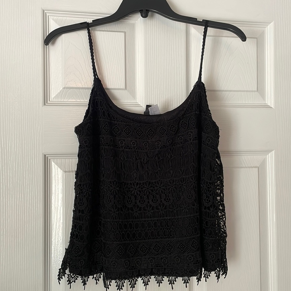 H&M Black Lace Tank Top - Size M